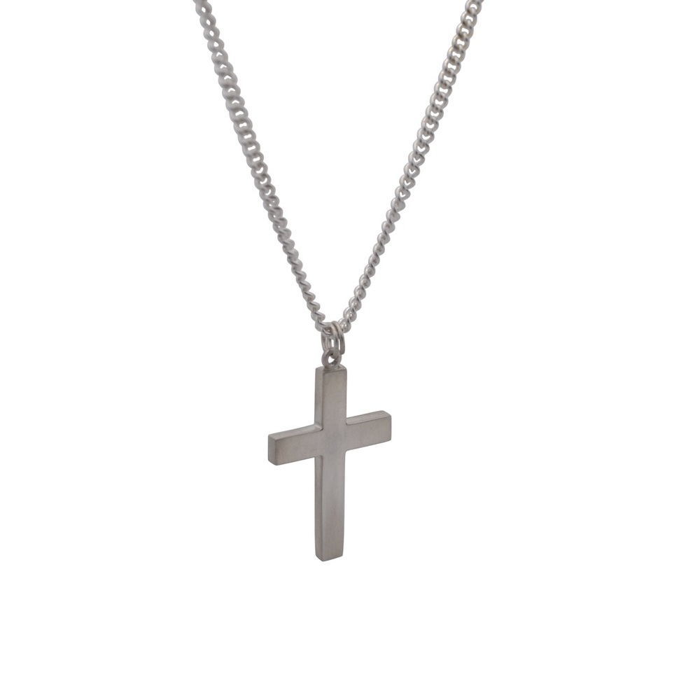 Sold Sterling Silver Men’s Cross Necklace